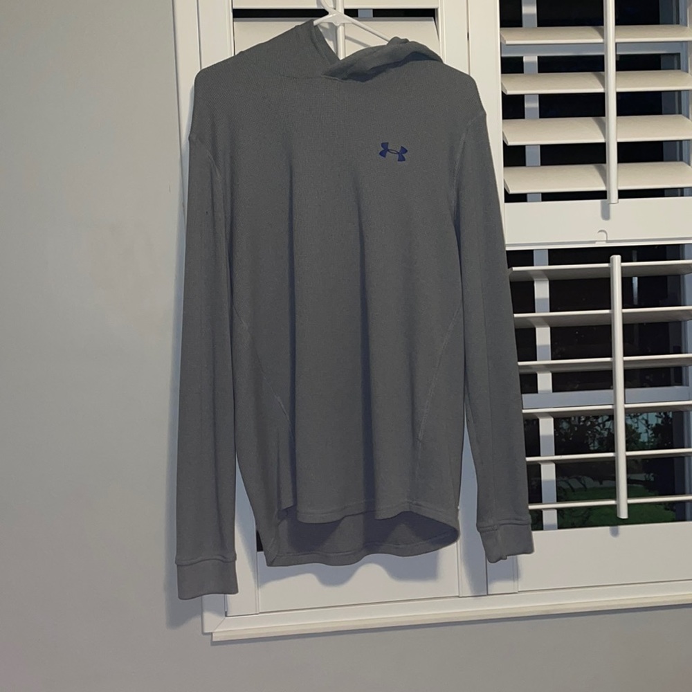 Light Gray Under Armor Waffle Hoodie Large Size